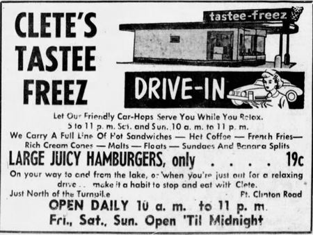 Tastee-Freez - June 1959 Ad For Houghton Lake Location